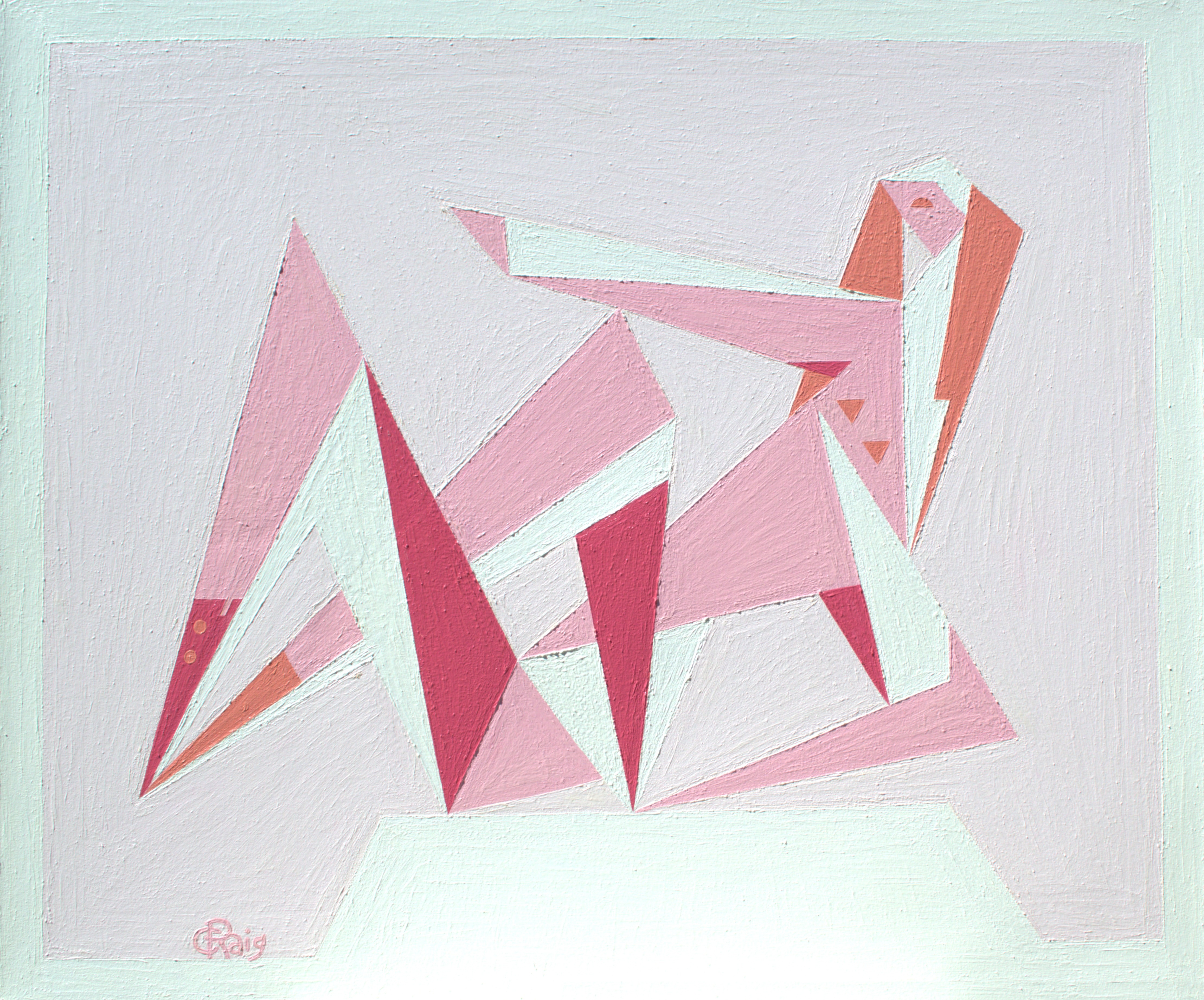 Painting: ON A PEDESTAL, 60 by 50 inches